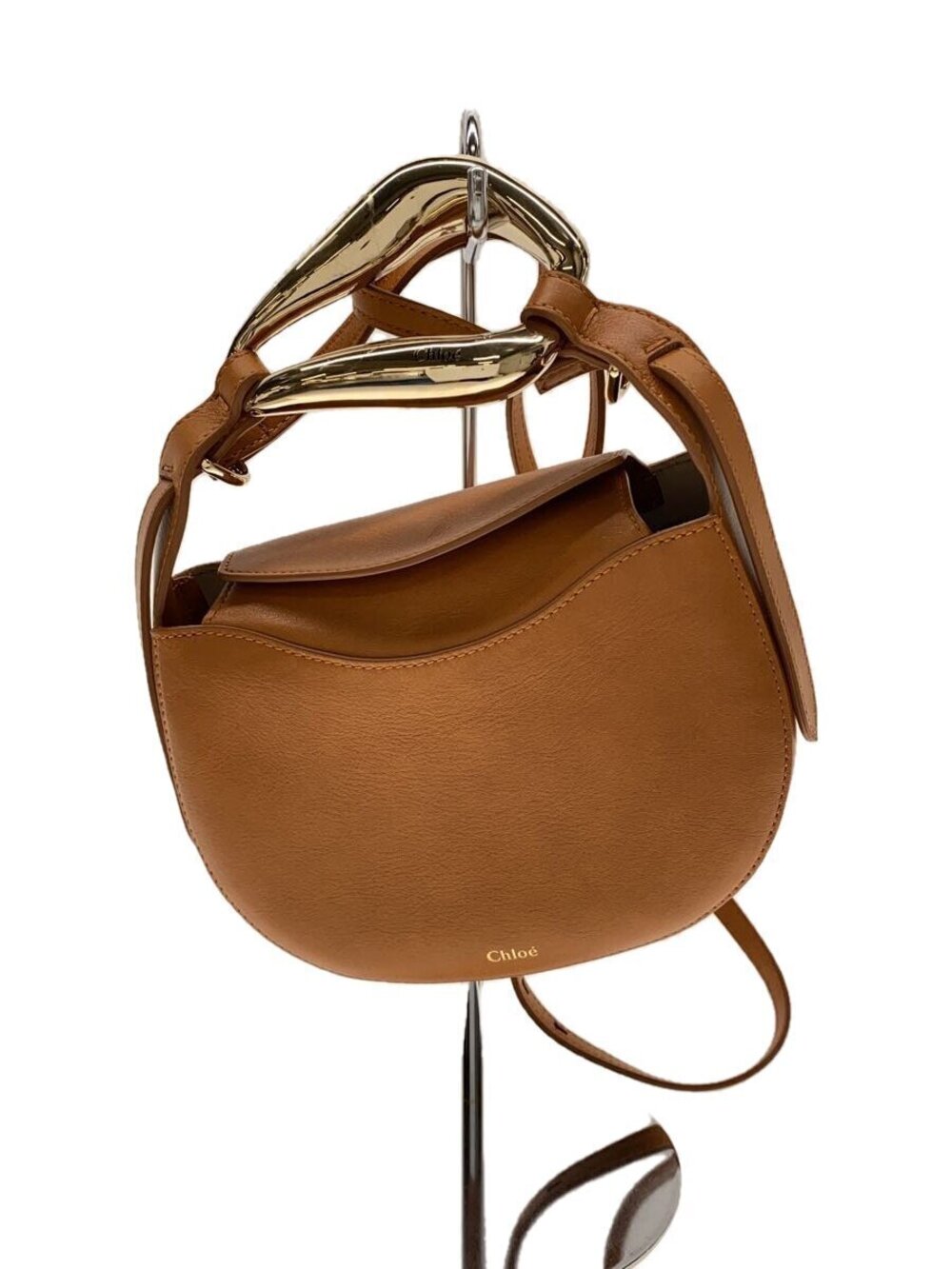 Chloe Kiss leather hobo bag sculptural handle Bag Leather Brown